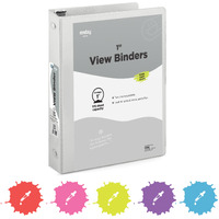 1 Inch 3 Ring Binder 1  Binder Grey Clear View Cover With 2 Inside Pockets  Colored School Supplies Office And Home Binders - By Enday