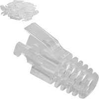 Gelrhonr 100 Pcs Rj45 Cat6 Strain Relief Boots Connector For Standard Cat6 Cat6A Ethernet Cable Lan Cable Connector Boot Cover For Various Diameter Lan Cable-Clear
