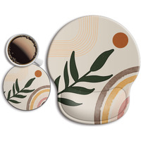 Ergonomic Mouse Pad With Wrist Support Rest [ 20% Larger] Mousepad Gel Wrist Rest  With Coaster Non-Slip & Pain Relief For Computer  Desk  Home&Office-Bohemia