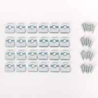 Closet Culture By Knape & Vogt Hardware Pack: Shelf Clips For 6 Wood Shelves  With Mounting Screws (Silver)