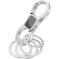 Idakekiy Key Chain Quick Release Spring With 4 Key Rings Heavy Duty Car Keychain Organizer For Men And Women (Silver)