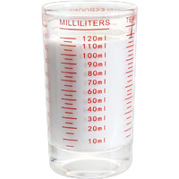 Bcnmviku Measuring Cup Shot Glass 4 Ounce/120Ml Liquid Heavy High Espresso Glass Cup Black Line (1  Red)