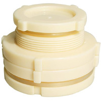 Quickun 3"" Abs Bulkhead Water Tank Connector Adapter Fitting With Plugs Thru-Bulk Pipe Fitting (Set Of 1)