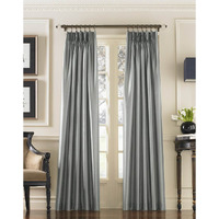 Curtainworks Marquee Faux Silk Pinch Pleat Curtain Panel  30 By 95""  Pewter