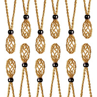 Anjiucc 12 Pcs Coffee Color Crystal Cage Necklace Holder Necklace Cord Empty Stone Holder Pendant Stone Holder Replacement Hand-Woven Necklace Cord With Adjustable Length