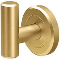 Gatco 4235 Latitude Ii  Single Robe Hook  Brushed Brass/Wall Mounted Towel And Robe Hook For Bathroom  2.25""