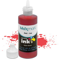 Maxmark Premium Refill Ink For Self Inking Stamps And Stamp Pads  Red Color - 1 Oz.