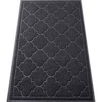 Luxstep Door Mat Large Indoor Outdoor Doormat  Non-Slip Low-Profile Design Floor Mat  Durable Trap Dirt And Dust Front Door Welcome Mat For Entryway Patio Garage High Traffic Areas (Black  17""X30"")