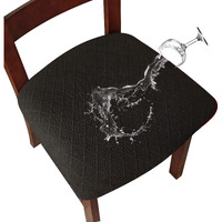 Genina Waterproof Seat Covers For Dining Room Chairs Covers Dining Chair Cover Kitchen Chair Covers (Black  2 Pcs)