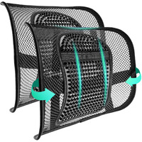 Samyoung 2 Pack Mesh Back Lumbar Support  Back Support Seat Cushion With Breathable Mesh For Office Chairs Car 12  X 16