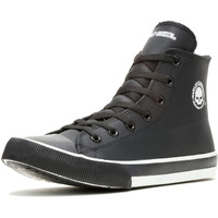 Harley-Davidson Footwear Men's Baxter Leather Motorcycle Casual Sneaker  Black/White  8.5