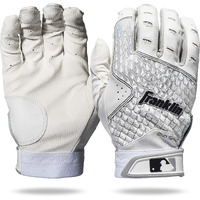 Franklin Sports 2Nd-Skinz Batting Gloves - White/White - Adult Medium