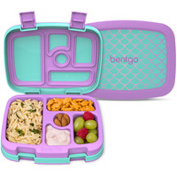 Bentgo Kids Prints Leak-Proof  5-Compartment Bento-Style Kids Lunch Box - Ideal Portion Sizes For Ages 3-7  Durable  Drop-Proof  Dishwasher Safe  & Made With Bpa-Free Materials (Mermaid Scales)