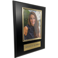 Trophy Hut Employee Of The Month Award Plaque. Custom 8""X10"" Picture Plaque Holds A 4""X6"" Photo. Employee Appreciation Award. Black Matte Finish