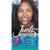 Just 5 Women's 5 Minute Permanent Hair Color With Conditioner  Grey Hair Coloring For Women - Jet Black