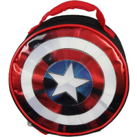 Bioworld - Marvel Captain America Shield Shiny Optical Illusion Insulated Lunch Box Bag Tote