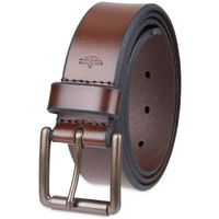 Dockers Men's Casual Leather Belt - 100% Soft Top Grain Genuine Leather Strap With Classic Prong Buckle  Brown 32