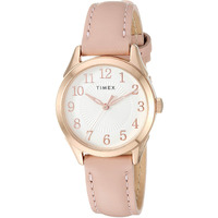 Timex Women's Tw2T66500 Briarwood 28Mm Pink/Rose Gold Genuine Leather Strap Watch