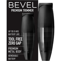 Bevel Beard Trimmer For Men - Black Edition Cordless Trimmer  8 Hour Rechargeable Battery Life  Tool Free Adjustable Zero Gapped Blade  Barber Supplies  Mustache Trimmer