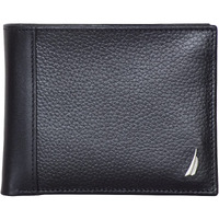 Nautica Mens Classic Leather Bifold Travel Accessory- Wallet  J-Class - Black