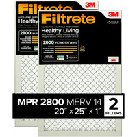 Filtrete 20X25X1 Air Filter  Mpr 2800  Merv 14  Healthy Living Ultrafine Particle Reduction 3-Month Pleated 1-Inch Air Filters  2 Filters