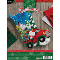 Bucilla Felt Applique Stocking Kit  The Christmas Drive  18-Inch  86663