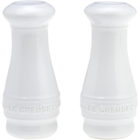 Le Creuset Stoneware Salt & Pepper Shakers Set Of 2  4 Oz. Each  White