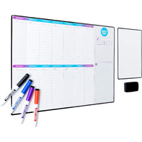 Smartyplans Dry Erase Weekly Extra Thick Magnetic Calendar For Refrigerator: 17X13"" Two Week Planner And 6X9"" White Board  4 Fine Tip Markers And Eraser With Magnets. Stain Resistant. Shipped Flat.