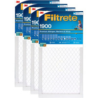 Filtrete 16X25X1 Ac Furnace Air Filter  Merv 13  Mpr 1900  Premium Allergen  Bacteria & Virus Filter  3-Month Pleated 1-Inch Electrostatic Air Cleaning Filter  4-Pack (Actual Size 15.69X24.69X0.78 In)