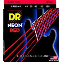 Other Dr Hi-Def Neon Red Bass Medium 5 Acoustic Guitar Strings (Nrb5-45)
