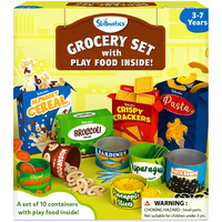 Skillmatics Pretend Play Grocery Set - 10 Containers  100+ Play Food Items For Child's Play  Back-To-School Play Kitchen Accessories  Toy Kitchen  Fruits & Veggies  Gifts For Kids & Toddlers Ages 3-7