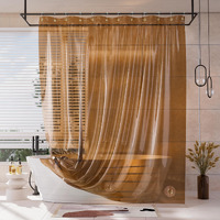Amazerbath Shower Curtain Liner  100% Eva Soft Clear Amber Heavy Duty Shower Curtain And Liner 2-In-1  72X72 Luxury Plastic Weighted Bathroom Shower Liner  12 Rustproof Grommets & 3 Heavyweight Stones