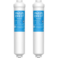 Aqua Crest Inline Carbon Water Filter For Reverse Osmosis Water System  Nsf Certified  Replacement Cartridge With 1/4"" Quick-Connect  Inline Water Filter For Ice Maker & Refrigerator  2-Pack