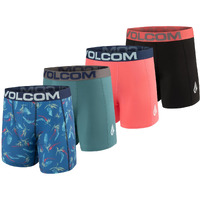 Volcom Mens Boxer Briefs Poly Spandex Performance Boxer Briefs Underwear With Comfort Flex Side Panel-Offers Enhanced Breathability And Sleek Modern Look (Navy/Cyan/Coral/Black  Medium)