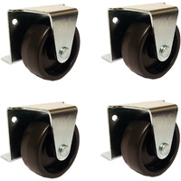 American Bolt And Screw 2 Inch Low Profile Trundle Casters Wheels Cabinet Roll Out Bed - Set Of 4