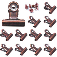 Bulldog Clips With Hole For Push-Pin  Paper File Clips With Strong Spring  Small Metal Binder Clips  Seal Clamps For Coffee Tea Food Bags  Decorative Clips For Diy Photo Grid (Copper  38 Mm)