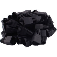 Soft Plastic Ethernet Rj45 Cable Connector Boots Cover Strain Relief Boots Cat5 Cat5E Cat6 Cat6E 100Pcs By Copapa (Black)