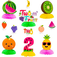 Pantide Twotti Frutti 2Nd Honeycomb Centerpieces Table Toppers Hawaiian Summer Fruit Watermelon Pineapple Strawberry Table Decor Party Decorations Supplies For Baby Girls 2 Years Old Birthday  12 Pcs