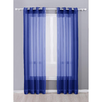 Decotex 2 Piece Sheer Voile Grommet Top Window Curtain Panel Drapes (54"" X 63""  Royal Blue)