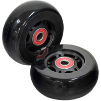 Alveytech 76 Mm X 30 Mm Caster Wheels For The Razor Crazy Cart (V7+)  Shift (V1+)  And The Xl (V3+) (Set Of 2) (Black Wheel Black Hub) - Replacement Scooter Wheel Parts  Kids Drifting E-Scooter