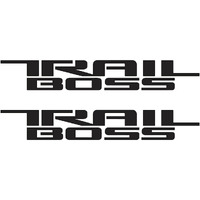 Pair Set Trail Boss Bedside Decal Stickers Nameplate Replacement For 2019-2023 Z71 Silverado 1500 2500 Hd Next Gen (Black)