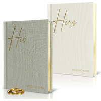 Elegant Linen Wedding Vow Books With Gold Foil Lettering - Perfectly Sized His And Hers Vow Books With Plenty Of Pages To Write Whatever Is On Your Heart - A Beautiful Addition For The Wedding Day