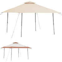 Garden Winds Custom Fit Replacement Canopy Top Cover Compatible With The Coleman 2000004407  2000035727 13 X 13 Two Tiered Tent Eaved Shelter - Upgraded Performance Riplock 350 Fabric- Beige