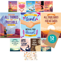 12 Christian Posters For Kids - 11X14In Sunday School Decorations For Classroom  Sunday School Posters For Classroom  Bible Posters For Classroom  Bible Verse Poster  Bible Verse Posters  Bible Poster