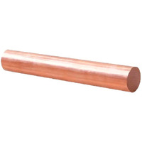 Tynulox 1Pcs Pure Copper Round Rod 1/2""(12Mm) Dia 9.84"" Length Bare Copper Cu Metal Rod For Metal Craft Hobbies