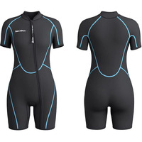 Seaskin Mens 3Mm Shorty Wetsuit Womens  Full Body Diving Suit Front Zip Wetsuit For Diving Snorkeling Surfing Swimming