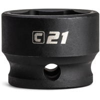 Capri Tools 21 Mm Stubby Impact Socket  3/8 In. Drive  6 Point  Metric