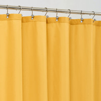 Alyvia Spring Yellow Shower Curtain Or Liner With 3 Magnets - Soft Hotel Quality Fabric Shower Curtain For Bathroom  Light-Weight & Machine Washable - Standard Size 72X72  Mustard Yellow