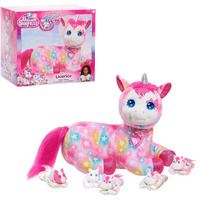 Unicorn Surprise 14-Inch Licorice Stuffed Animal With Unicorn Babies  Star Pattern  Kids Toys For Ages 3 Up By Just Play