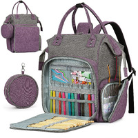 Coopay Knitting Bag Backpack Crochet Bag  Large Yarn Bag Travel Yarn Backpack  Portable Yarn Storage Organizer For Carrying Crochet Hooks  Knitting Needles  Yarn  Knitting & Crochet Supplies-Bag Only